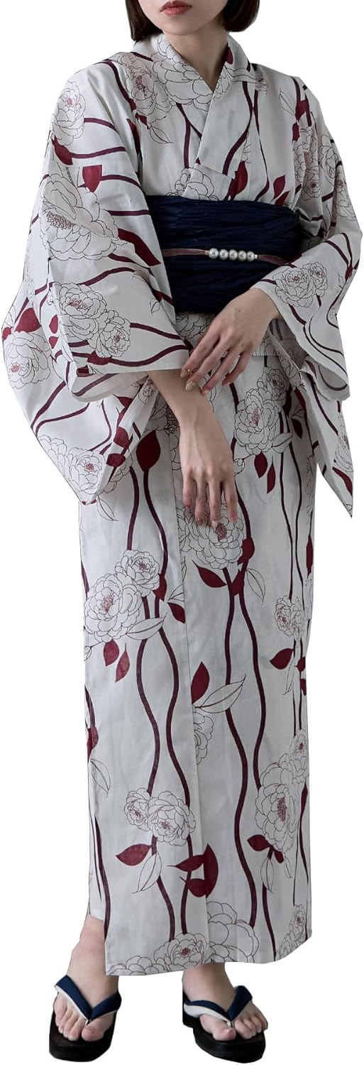Amazon | [asaka] 大人浴衣ブランド 着付けのいらない簡単二部式浴衣