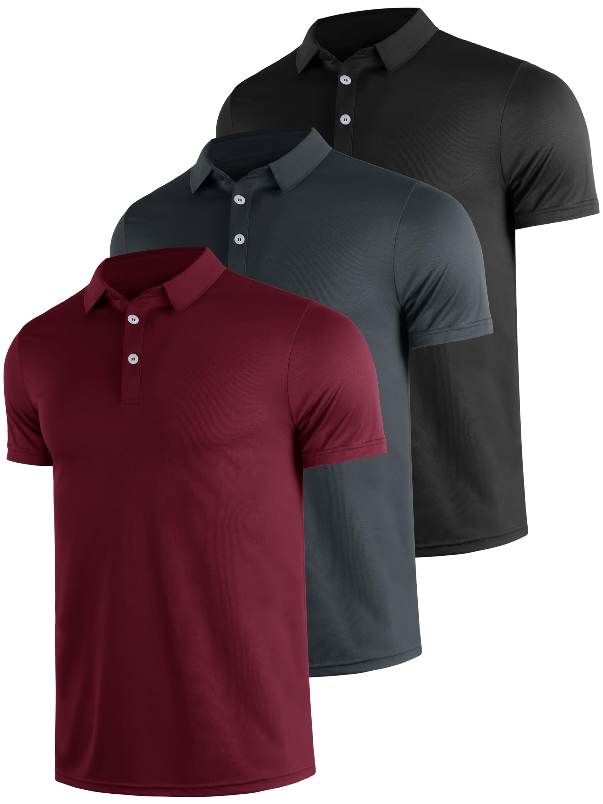 Teesmen Herren Polo T Shirt Sport Quick-Dry Tech Wicking Golf Atmungsaktiv Kurzarm Polo Shirt