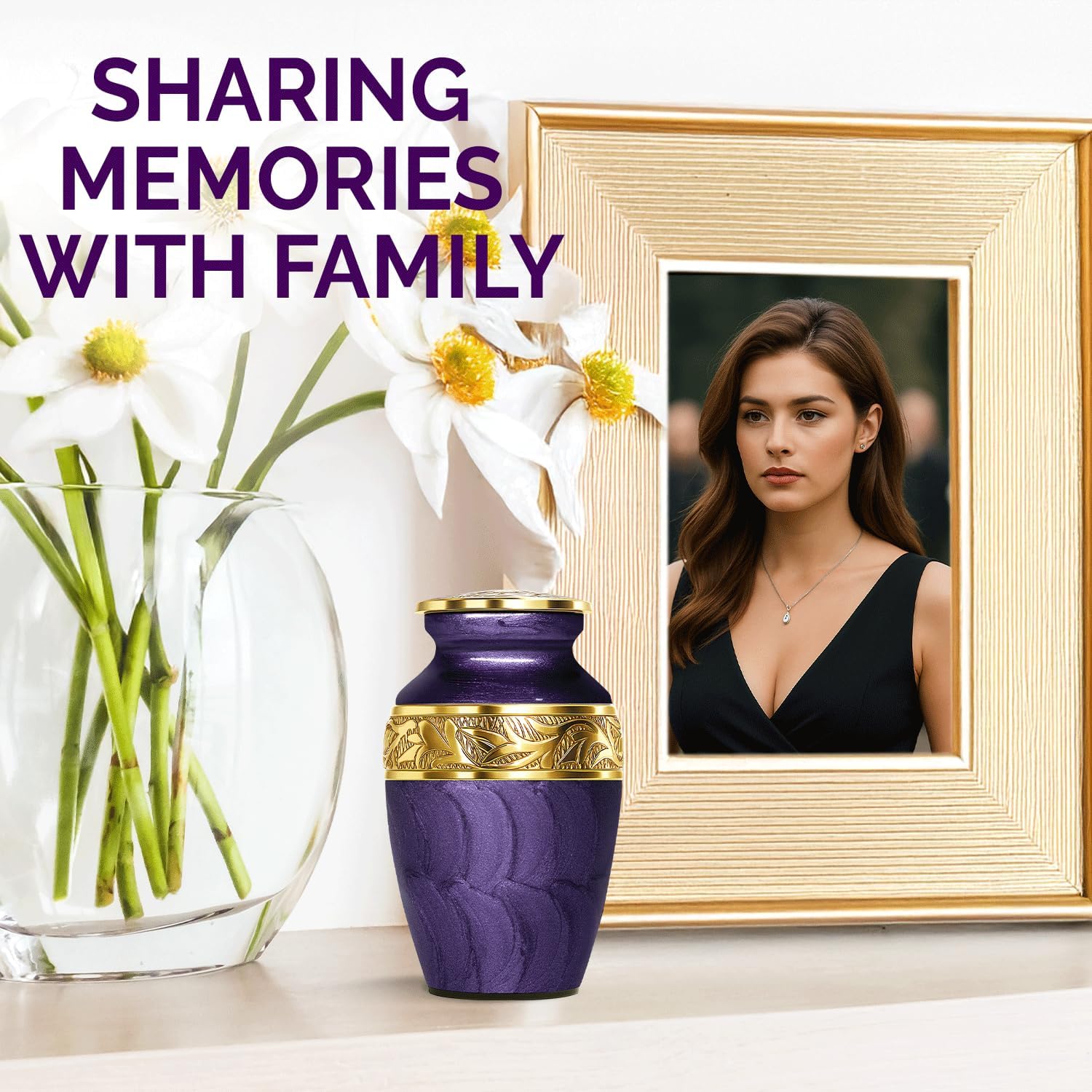 Solace Forever Small Urns for Human Ashes - Decorative Mini Memorial Urn for Women & Men - Lavender Purple Urn for Ashes - Personal Remembrance Urn for Your Loved Ones