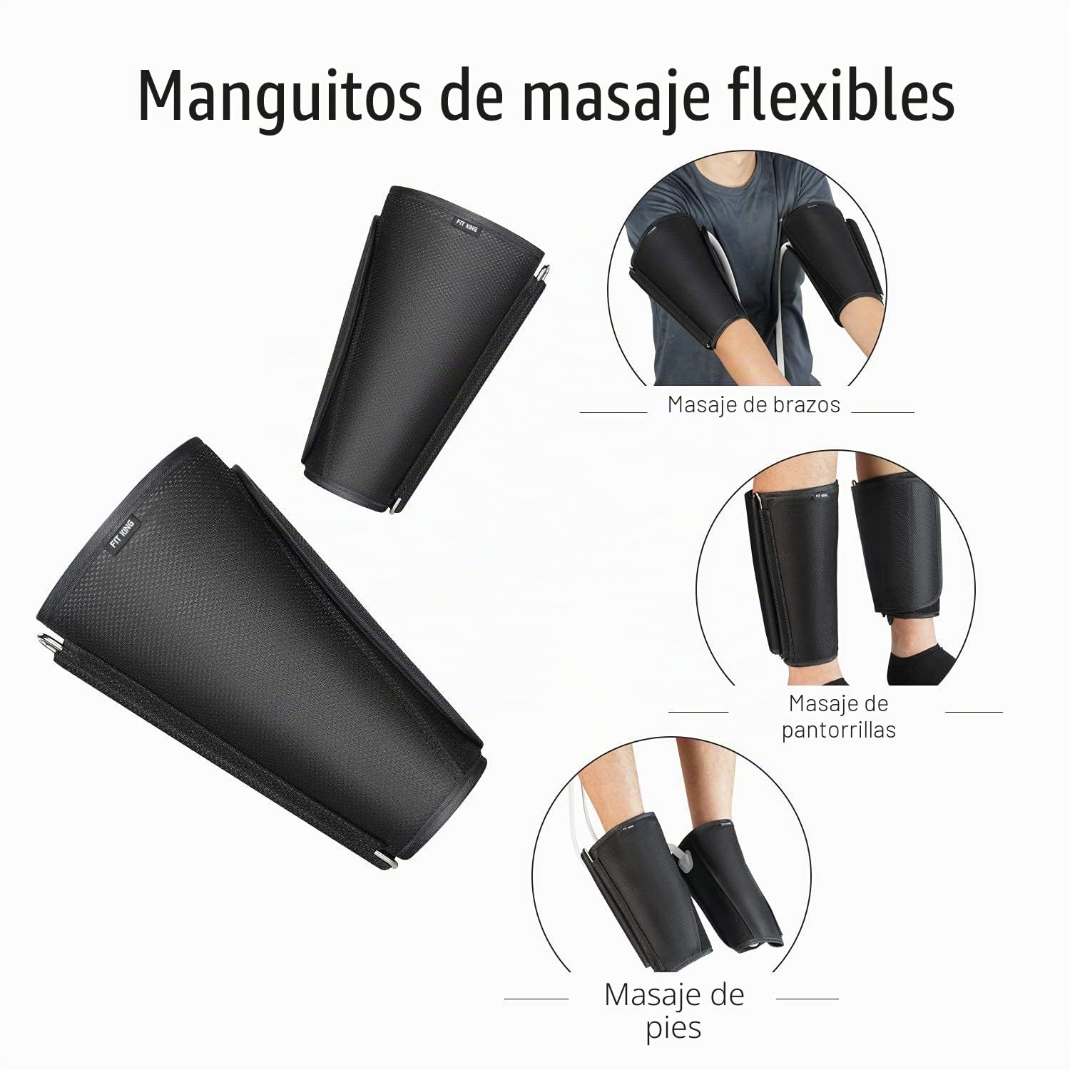 FIT KING Presoterapia Piernas Masajeador de Piernas Brazo Ternera Masajeadores para Dolor y Circulación Máquina de Compresión para Piernas Cansadas y Doloridas Recuperación Muscular