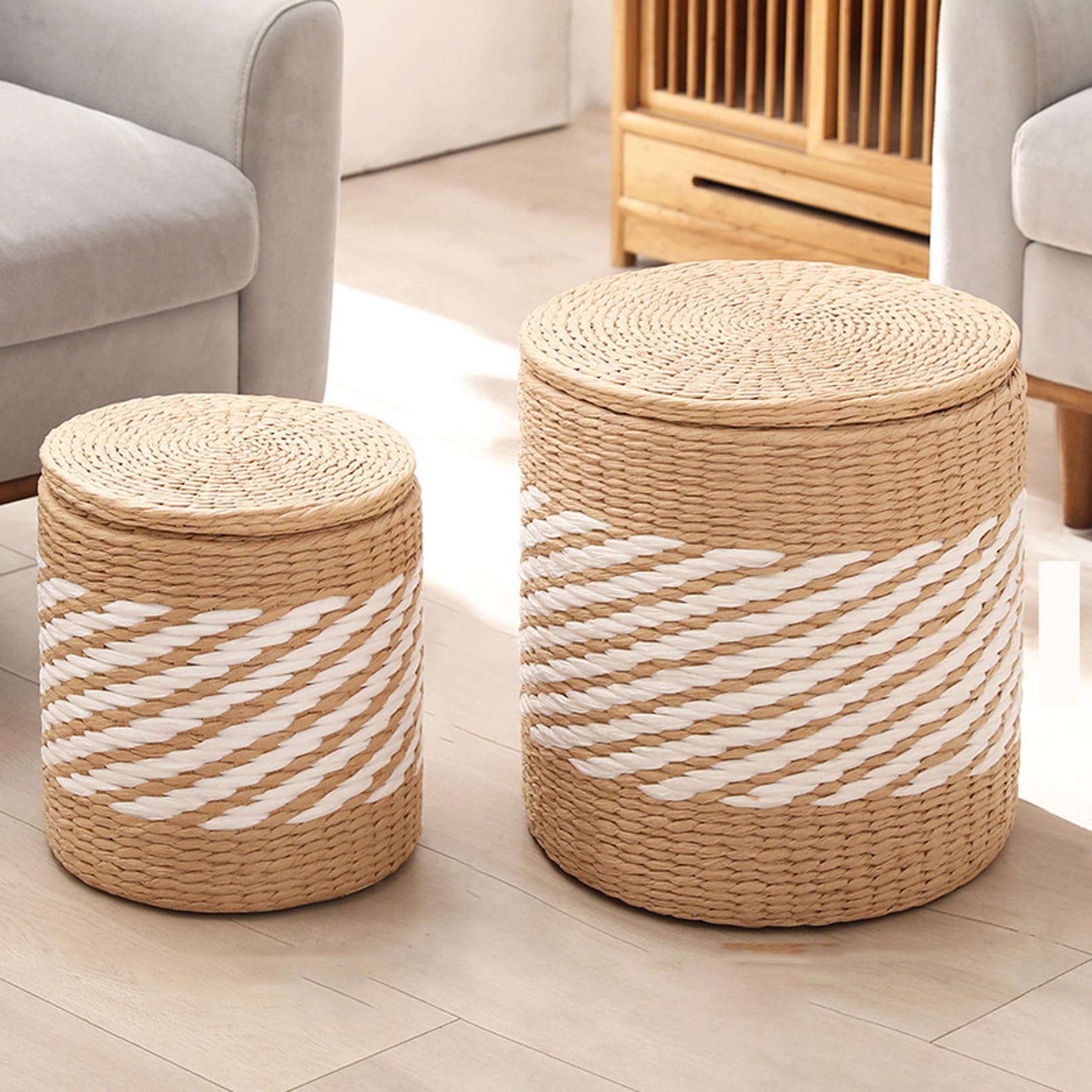 Amazon｜[Donahutt03] 収納スツール 収納椅子 29*33 オットマン 座れる