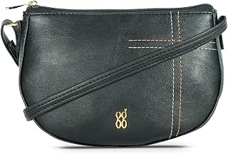 Baggit Women's Lpxe Curb Saddle Bag | Stylish Handheld Purse | Navy Exterior | 1 Compartment & 1 Pocket | Zipper Closure | Cruelty-Free Material | Made in India | 6-Month Warranty