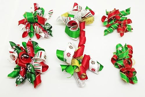 Miniatura 6 de PET SHOW 10 pares de lazos para el pelo de perros pequeños con bandas de goma rizadas Yorkie Topknot Cat Puppies Accesorios para el cabello con