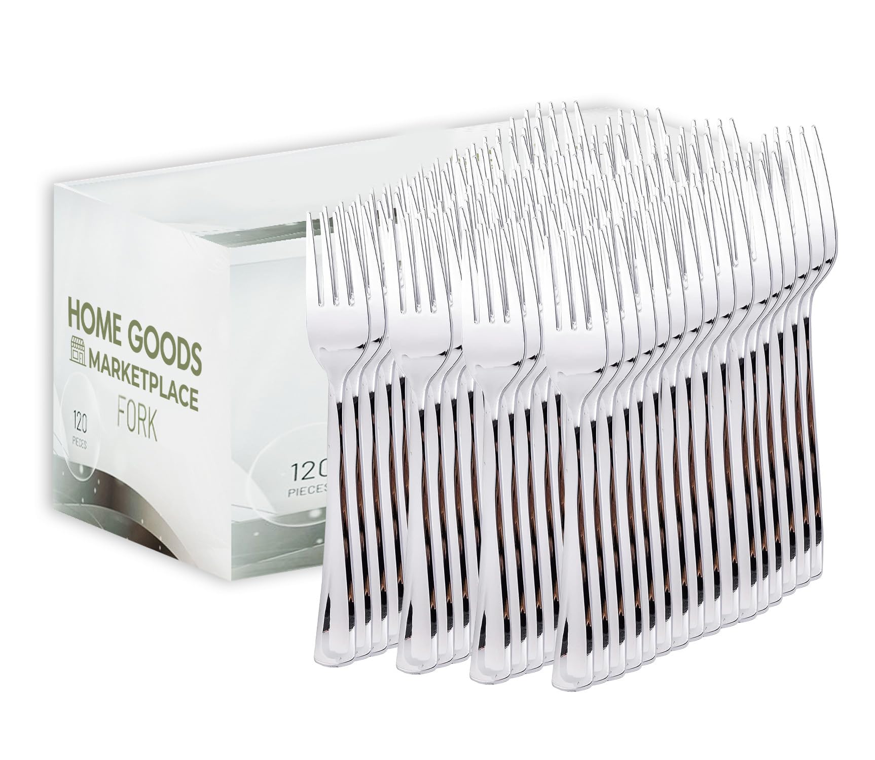 Silver Disposable Forks, 120 Count, Plastic Silverware Set, Perfect for Parties, Holiday Gatherings, Picnics, and Stocking the Pantry