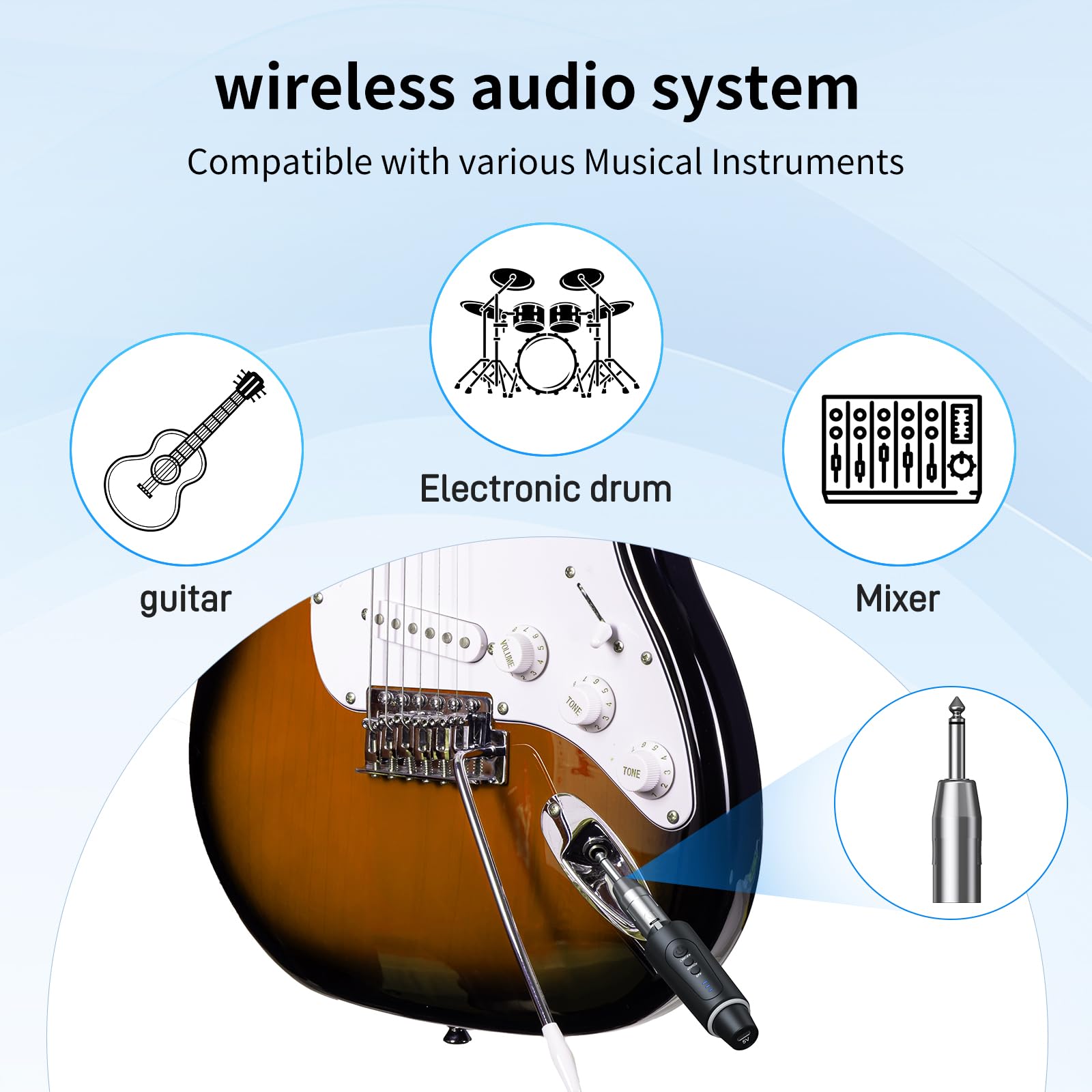 Microphone sans fil XLR 2,4 GHz émetteur récepteur 1 à 1 pour microphone dynamique et à condensateur 50-100 m