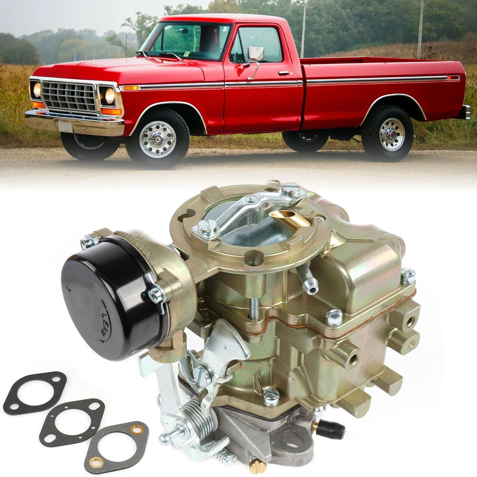 Partol YF Carburetor Carter Carb for Ford 240-250-300 YF C1YF Type 6 Cylinder CIL Engine 1975-1982 D5TZ9510AG - Automatic Choke