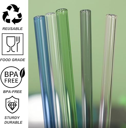 Miniatura 3 de Popote de repuesto compatible con Stanley de 40 onzas, 6 popotes reutilizables con cepillo de limpieza, popote largo de vidrio para accesorios