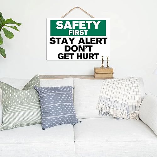 Miniatura 3 de Letrero rústico de madera de advertencia de 8 x 12 pulgadas, letrero de madera para colgar en la pared, decoración del hogar, placa de madera para