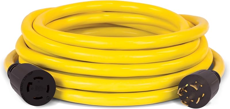 Cable de alimentación del generador de 25 pies 30 amperios 250 voltios para interruptor de transferencia manual (L14-30P a L14-30R)