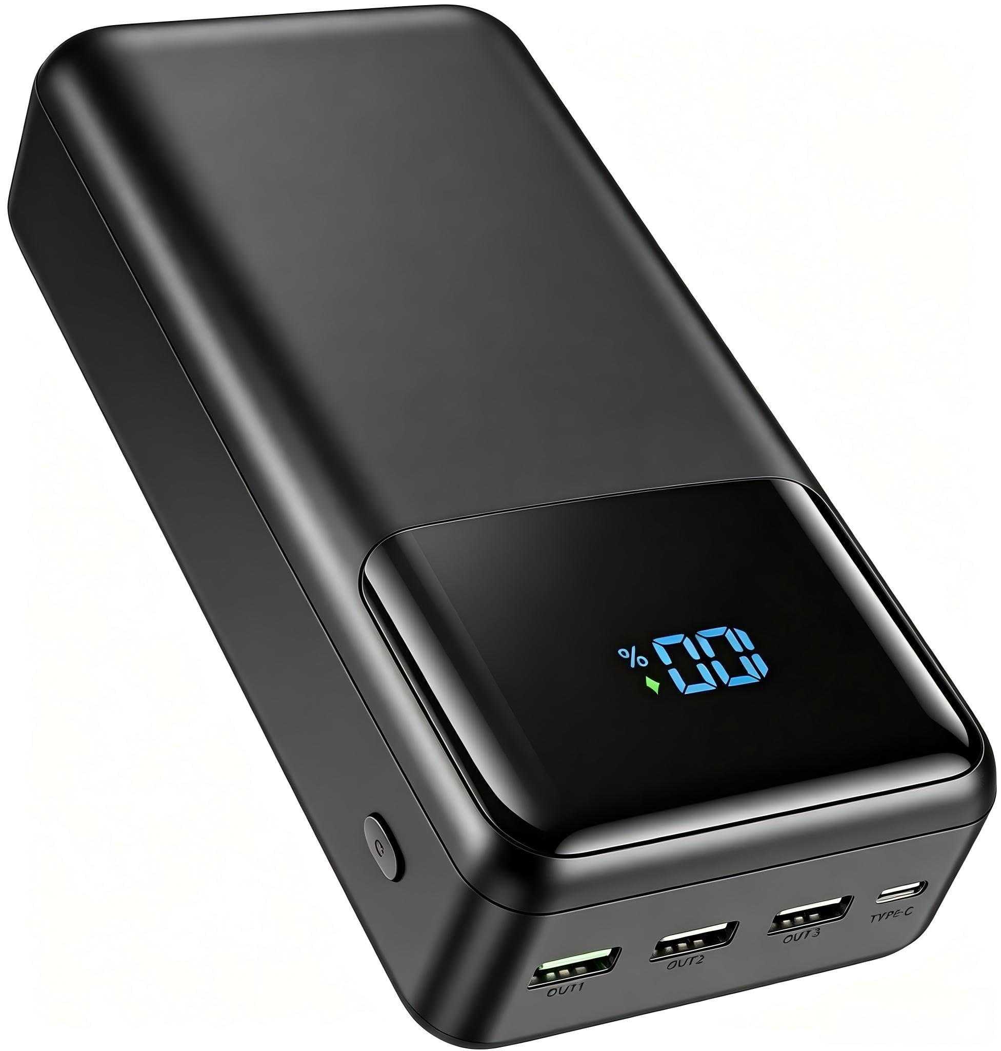 Icmilk Powerbank 60000mAh, 5 Anschlüssen Portable Charger mit USB-C 22.5W