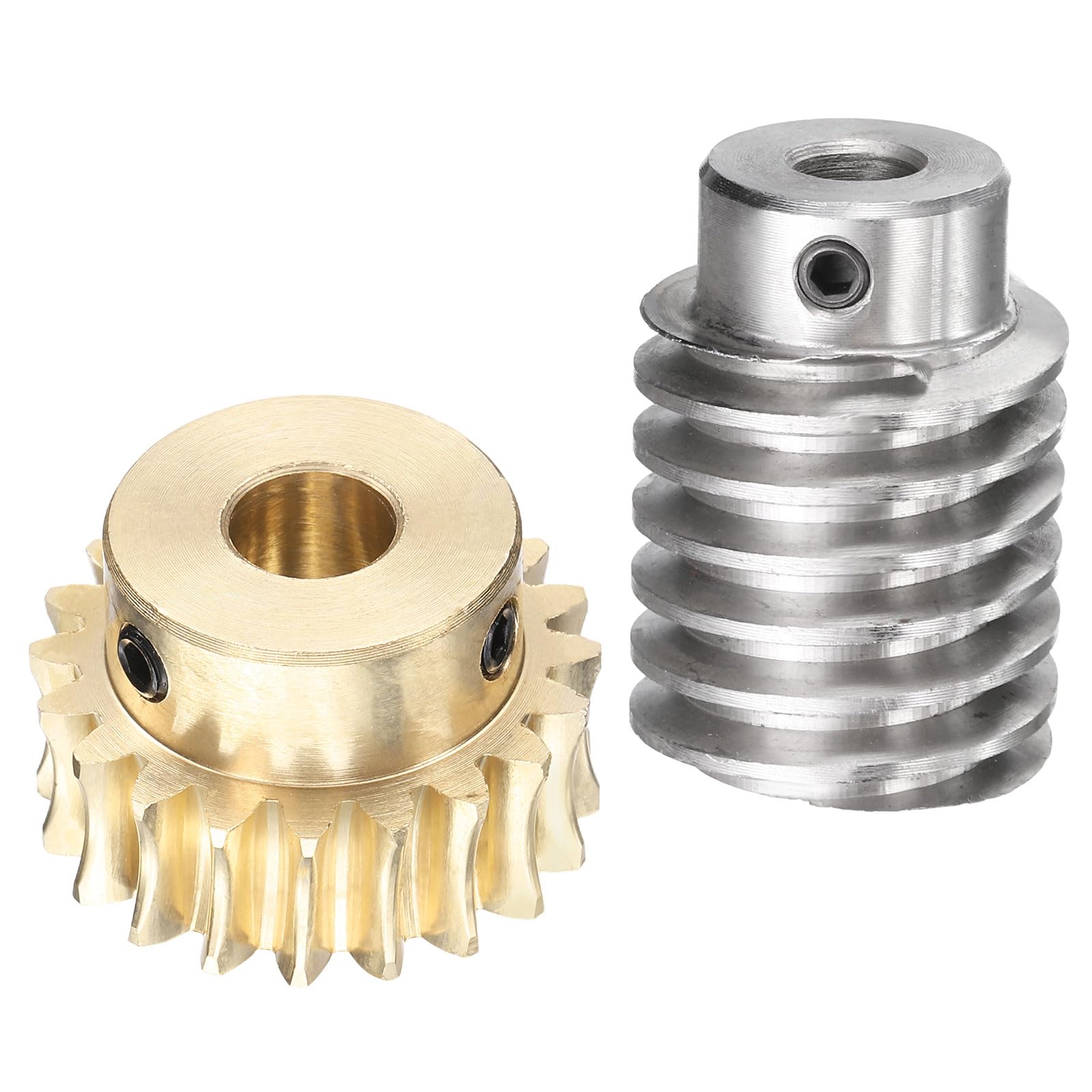 QUARKZMAN Schneckenradsatz 20T 1,5 Modul 20:1 Rechtsdrehendes Antriebsgetriebe Rad Untersetzungsgetriebeteil (10 mm Bohrung, #45 Stahlstange 8 mm Bohrung)