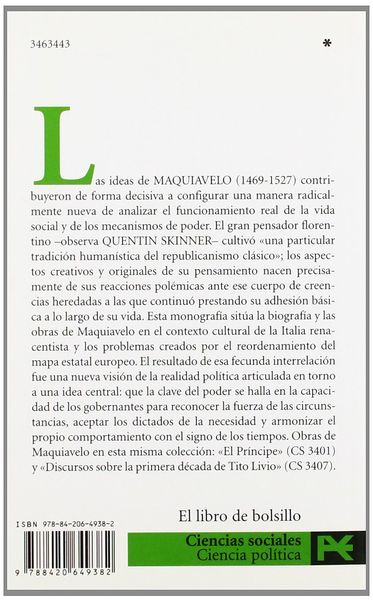Maquiavelo (El Libro De Bolsillo - Ciencias Sociales)