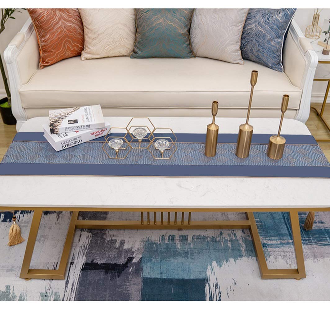 Nordico Runner da tavola - Jacquard Ripple Tassel Table Runner Sala da pranzo Decor Party Nappa Letto Runner Panno per tavolino Decorazione mobile TV(Green1,33x240cm)