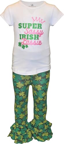 Unique Baby Girls Sassy Clover Ruffle Pants St Patrick's Out