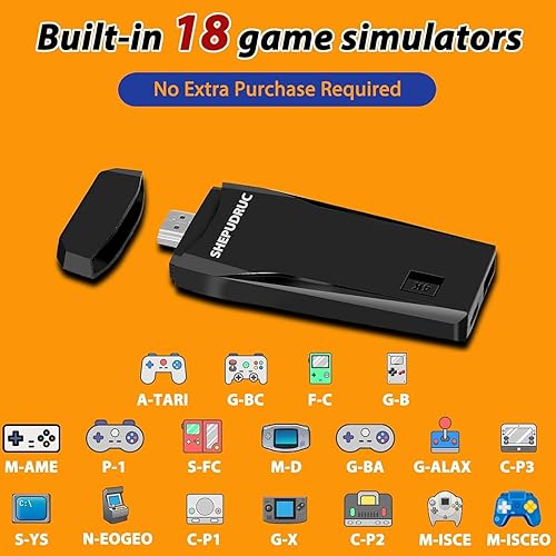 Miniatura 2 de Consola de juegos portátil retro inalámbrica, consola de juegos incorporada más de 20000 videojuegos Plug-and-Play, equipada con 18 simuladores,