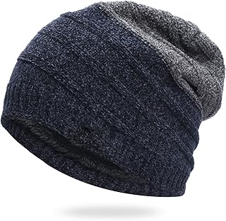 Gorro Hombres y Mujeres, cómodo Gorro Transpirable Suave con puños, Gorros de Invierno para Hombres, Regalos para Hombres y Mujeres, Color Azul