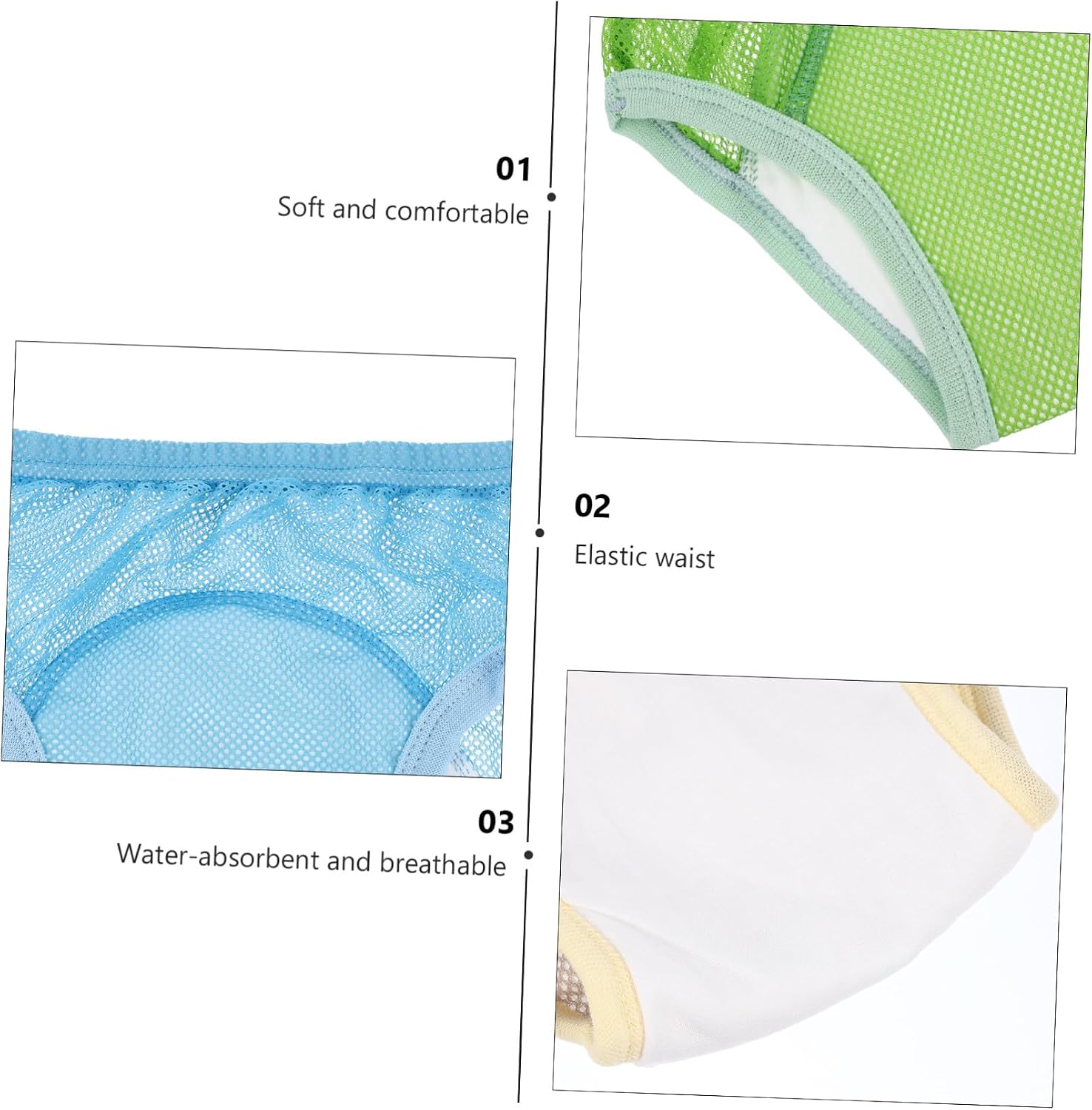 Hemoton 3pcs Newborn Boy Girl Potty Training Pants Cotton Diaper Underwear Breathable Comfortable Elastic Waistband