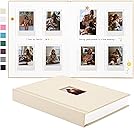 112 Pockets Instax Mini Photo Album For 2x3 Pictures, Linen Hardcover Polaroid Photo Album With Writing Space, Polaroid Album Book For Fujifilm Instax Mini Instant Camera (Beige)