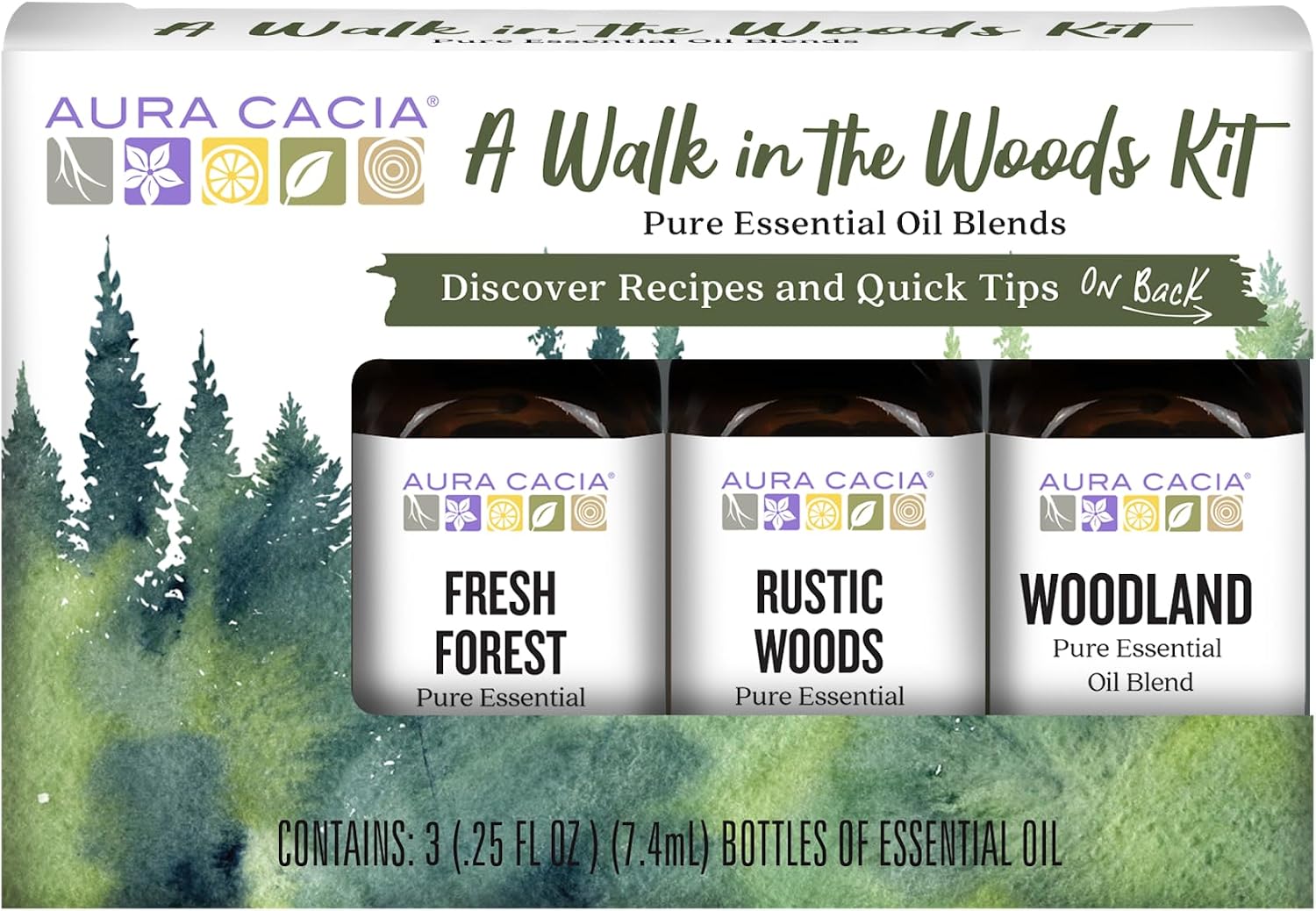Aura Cacia Walk in the Woods Kit, Essential Oil Kits | 0.75 Fl Oz (Pack of 1)
