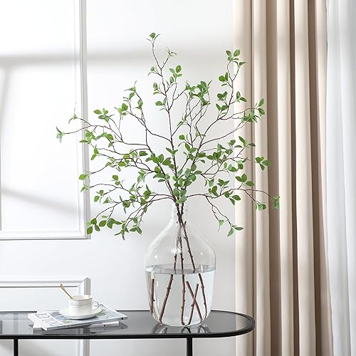 Miniatura 3 de Floweroyal Tallos de vegetación artificial de 43.3 pulgadas, ramas sintéticas para relleno de jarrón, plantas de ramitas de ficus falsas para