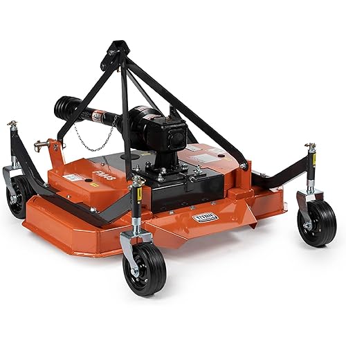 Titan Attachments 3 Point PTO Finish Mower, 48" Cutting Width, Category 1 Hitch, Rear Discharge, Requires 18-30 HP Tractor, Low-Noise Cast Iron Gearbox