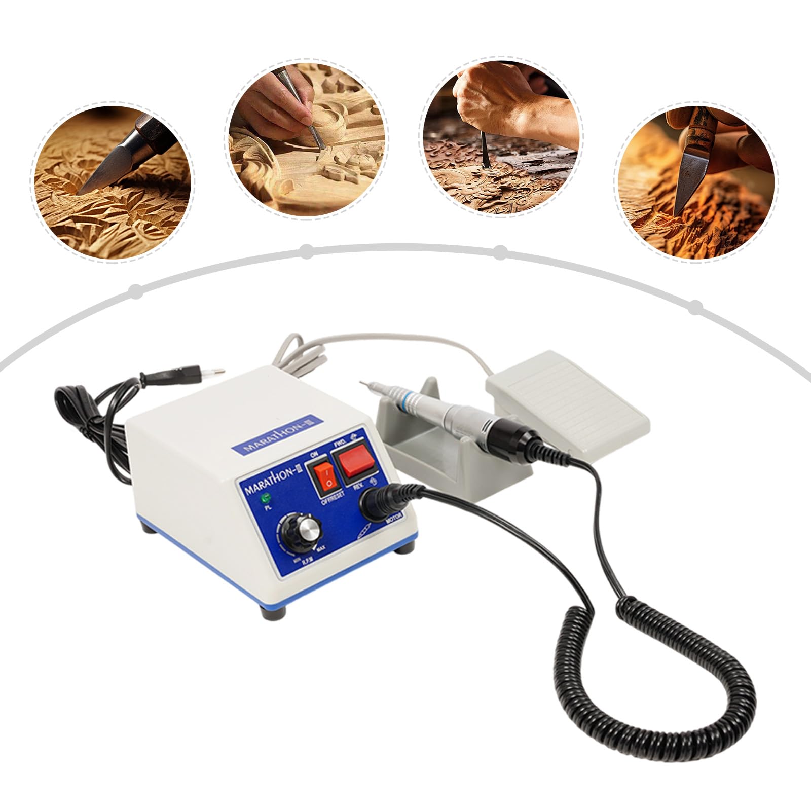 Laboratorio Micromotore lucidatrice per gioielli, lucidatrice elettrica con staffa e pedale, velocità regolabile 0-35000RPM, lucidatrice per vetro, protesi dentarie, nail art