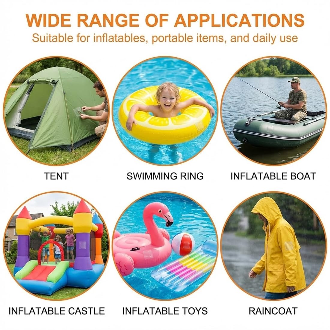 10 Pièces Rustine Matelas Gonflable, Rustine Piscine, Patchs de Piscine Autocollants Kit de réparation pour Matelas gonflables, Bateaux et Jouets (Noir)