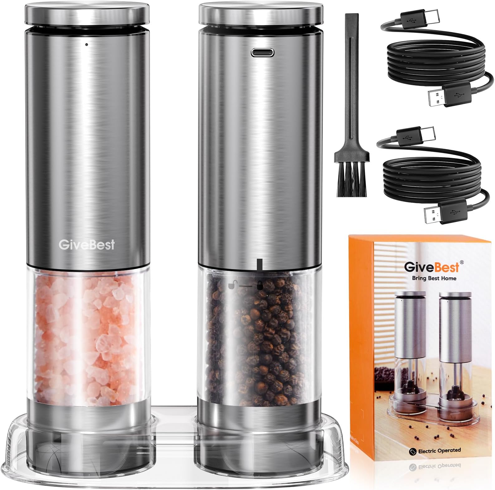 Cuisinart SP2 Stainless Steel Rechargeable Salt and Pepper