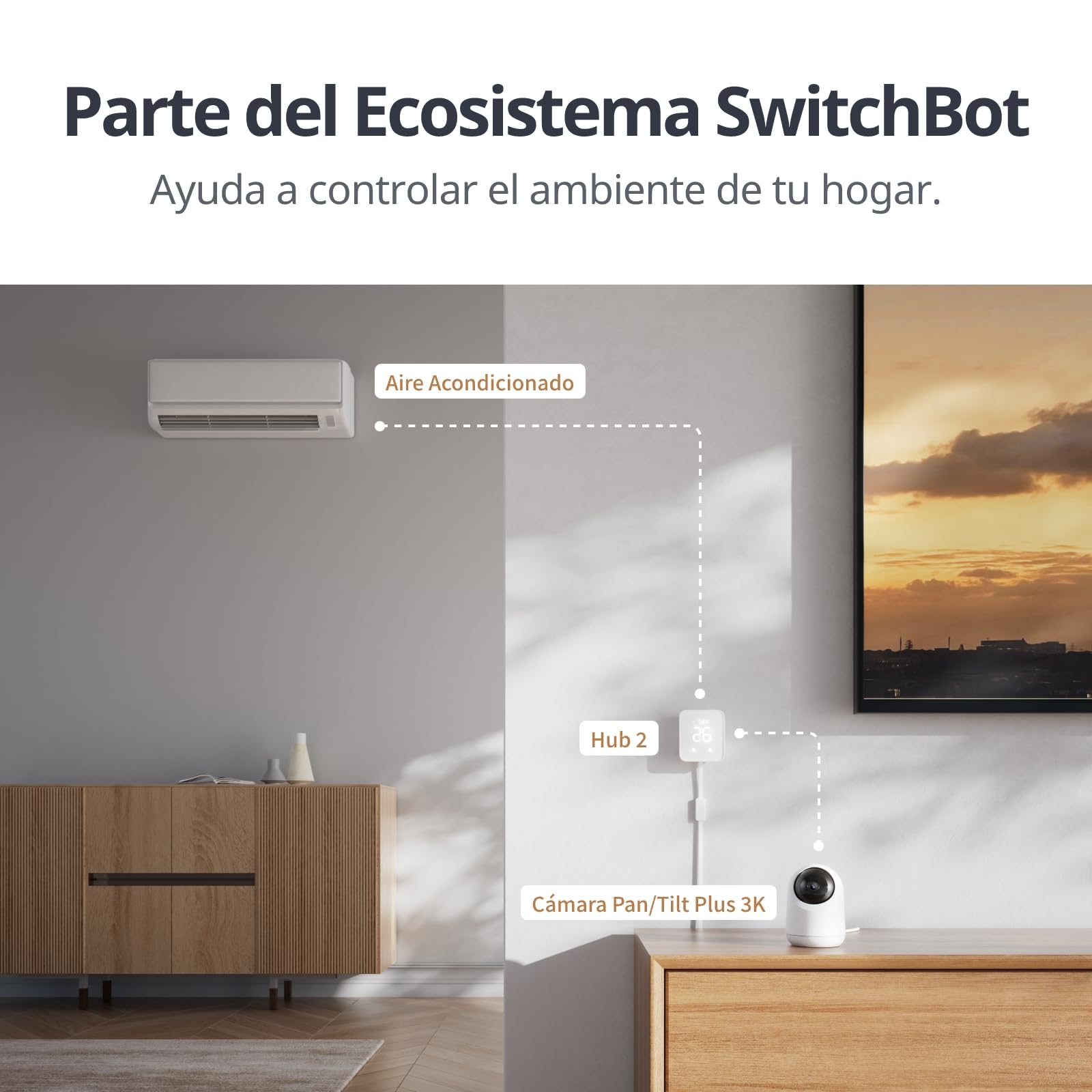 SwitchBot Cámara de seguridad para el hogar, 5 MP, Pan/Tilt Kam 3K Super HD, 2,4 GHz, WiFi para monitor de bebé/cámara de animales, seguimiento de movimiento de 360°, humano/animal AI, modo privado