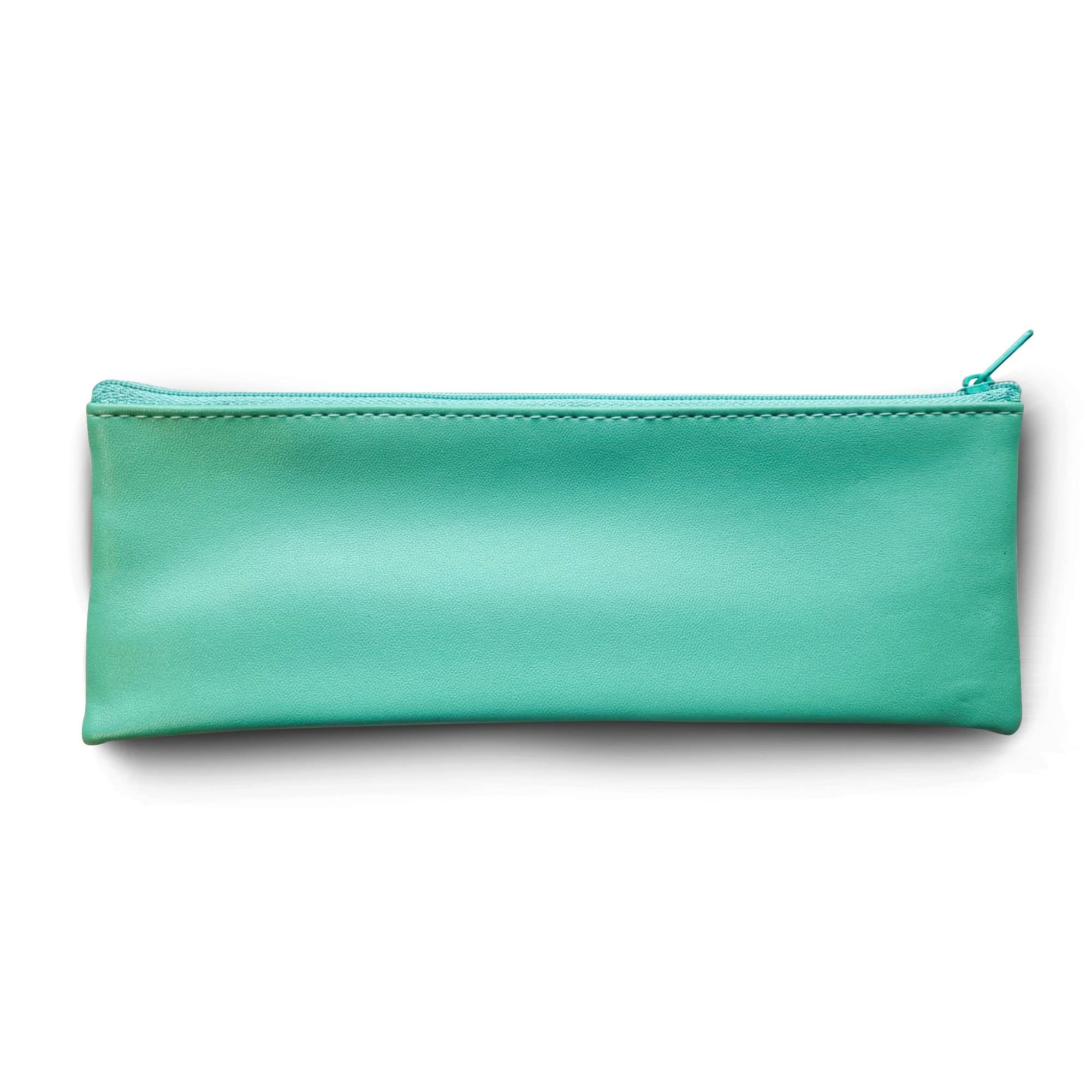 Enjoy Dokha Grande Faux Leather Pencil Case & Pouch | Multi-Use Zip Storage Case for Stationery, Toiletries, Medication, Smoking Pipes & Accessories, and More (Turquoise)