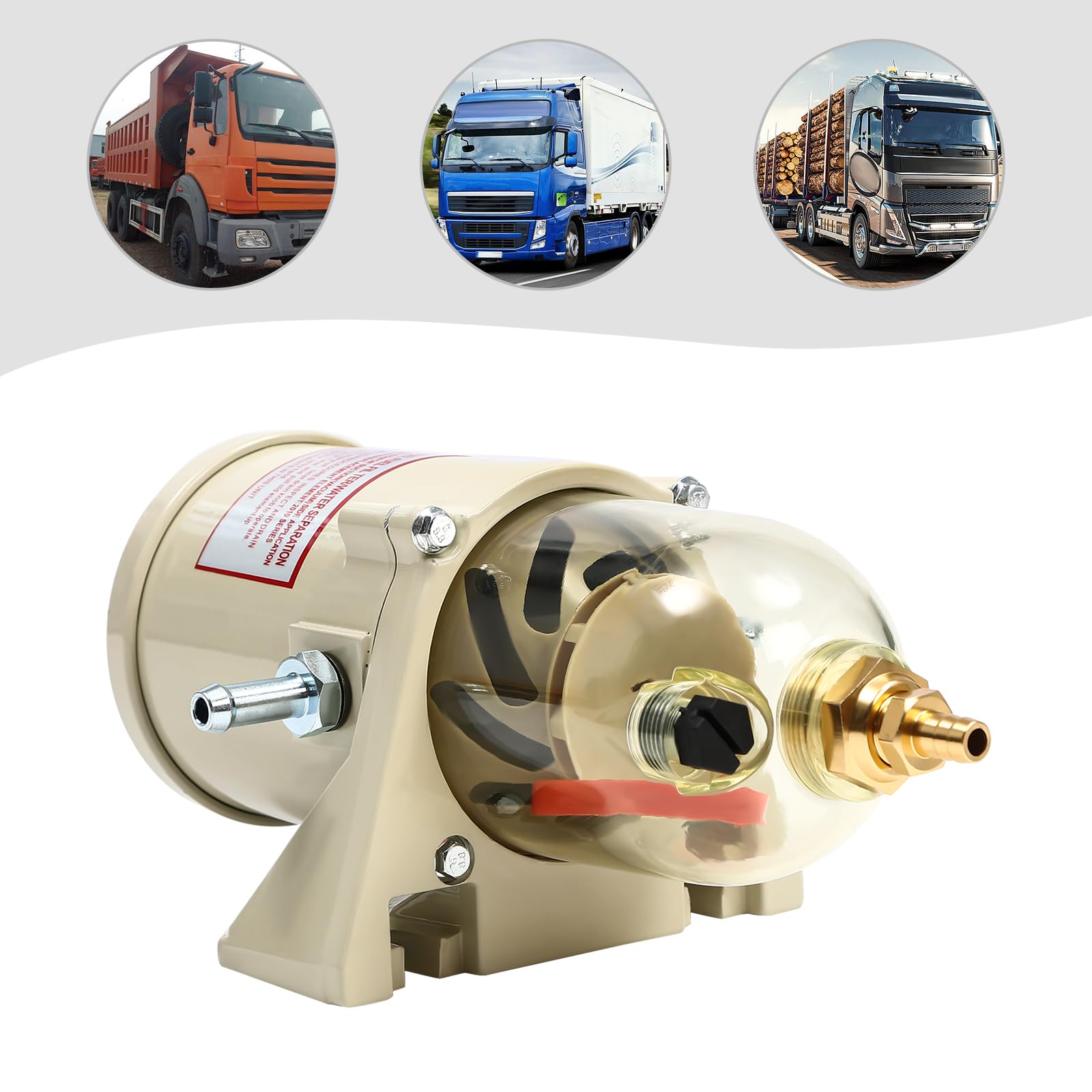 Separador de aceite y agua, filtro de combustible diésel, separador de agua, 500 FG, 500 FH, diésel, para camiones marinos, gasolina, Racor, filtro de aceite y agua, con perno 60 GPH para coches