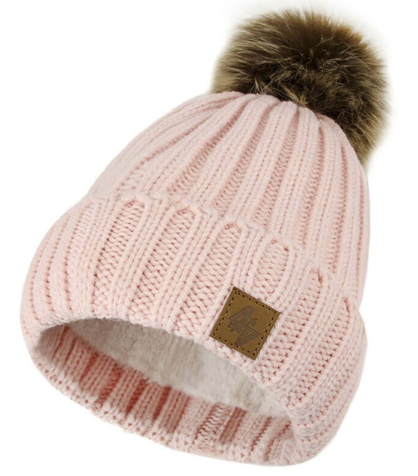 Morefaz Men's Happy 73 Mfaz Ltd Beanie Hat Woolly Knitted Cookies Eskimo Style Wool With Pom Pomk Wo's Winter Warm Ski Snowboard Hats (Happy 73)