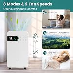 COSTWAY 2500 Sq. Ft Dehumidifiers for Basements, 32 Pints Dehumidifier with Sleep Mode, 24H Timer, 3-Color LED Indicator Light & Child Safety Lock