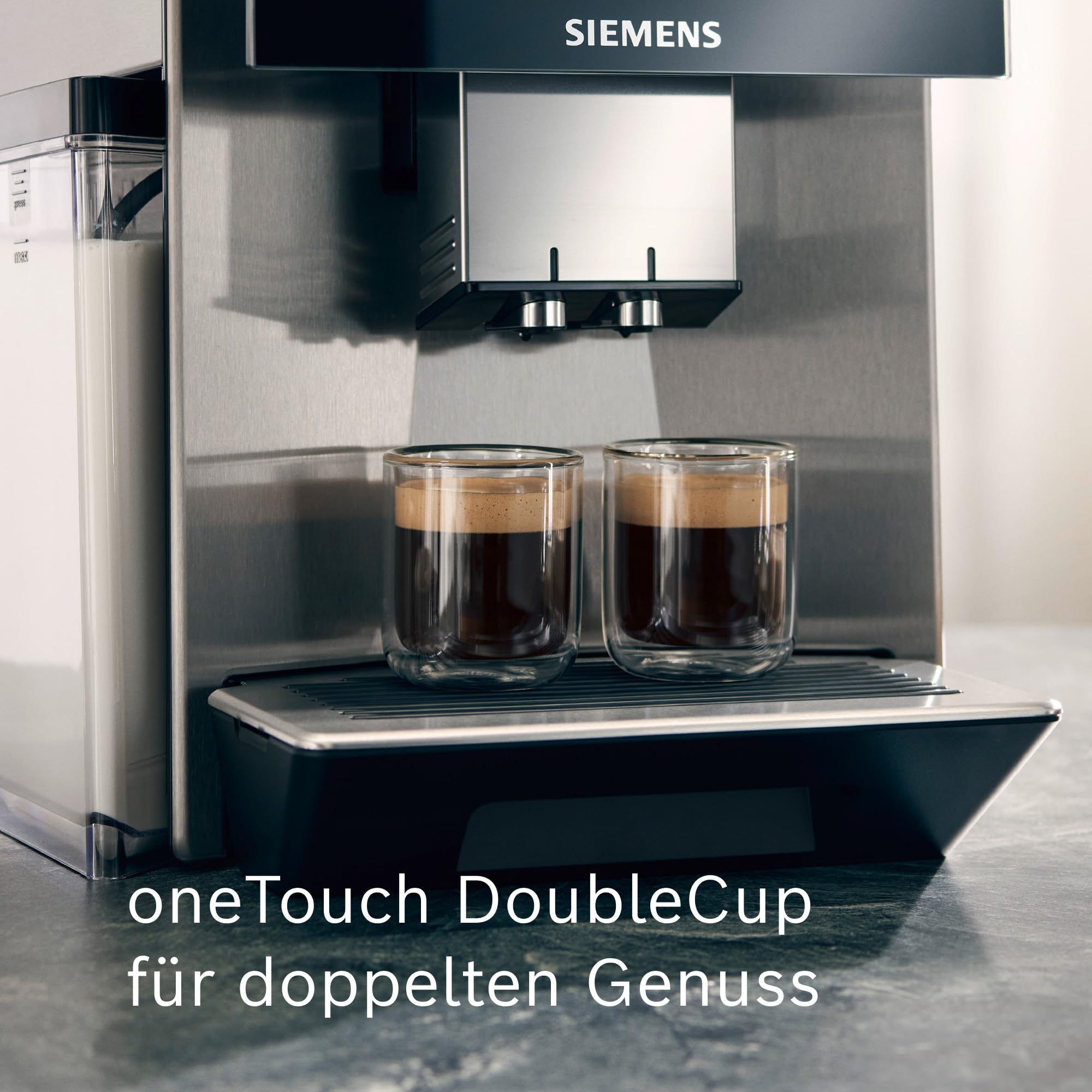 Siemens Kaffeevollautomat EQ900, großes farbiges TFT-Display, 36 Heiß- und Kaltgetränke, Cold Brew, super leise, Keramikmahlwerk, Doppeltassenfunktion, Steuerung per App, Edelstahl, TQ905D03