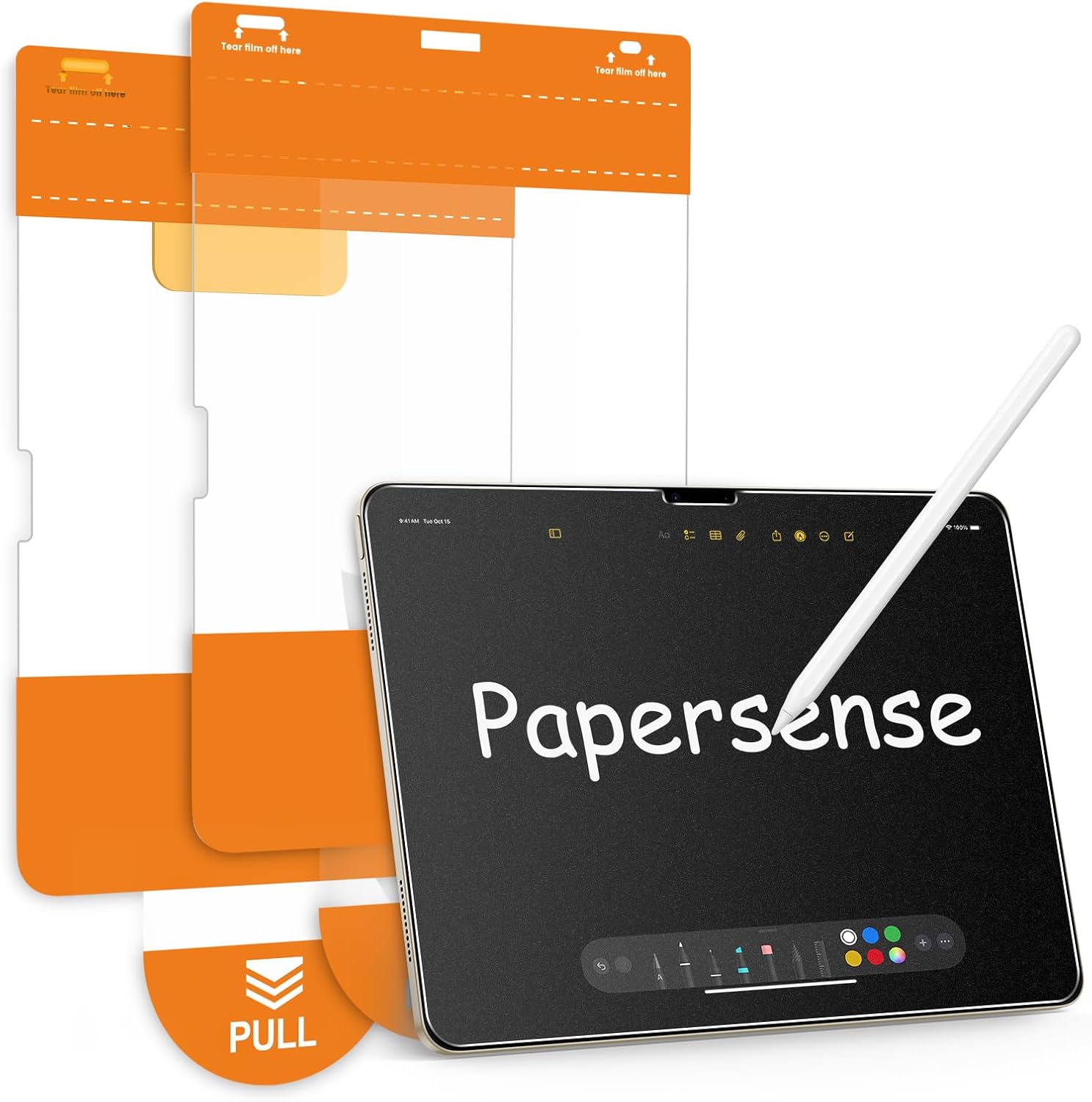 OMOTON PAPERSENSE 2 Paper Screen Protector for iPad Air 11 Inch M3 2025 & M2 2024 (7th/6th Gen), Matte-layer Glass with Dust-free Install Tray, Write like on Paper, Anti-glare, Apple Pencil Support