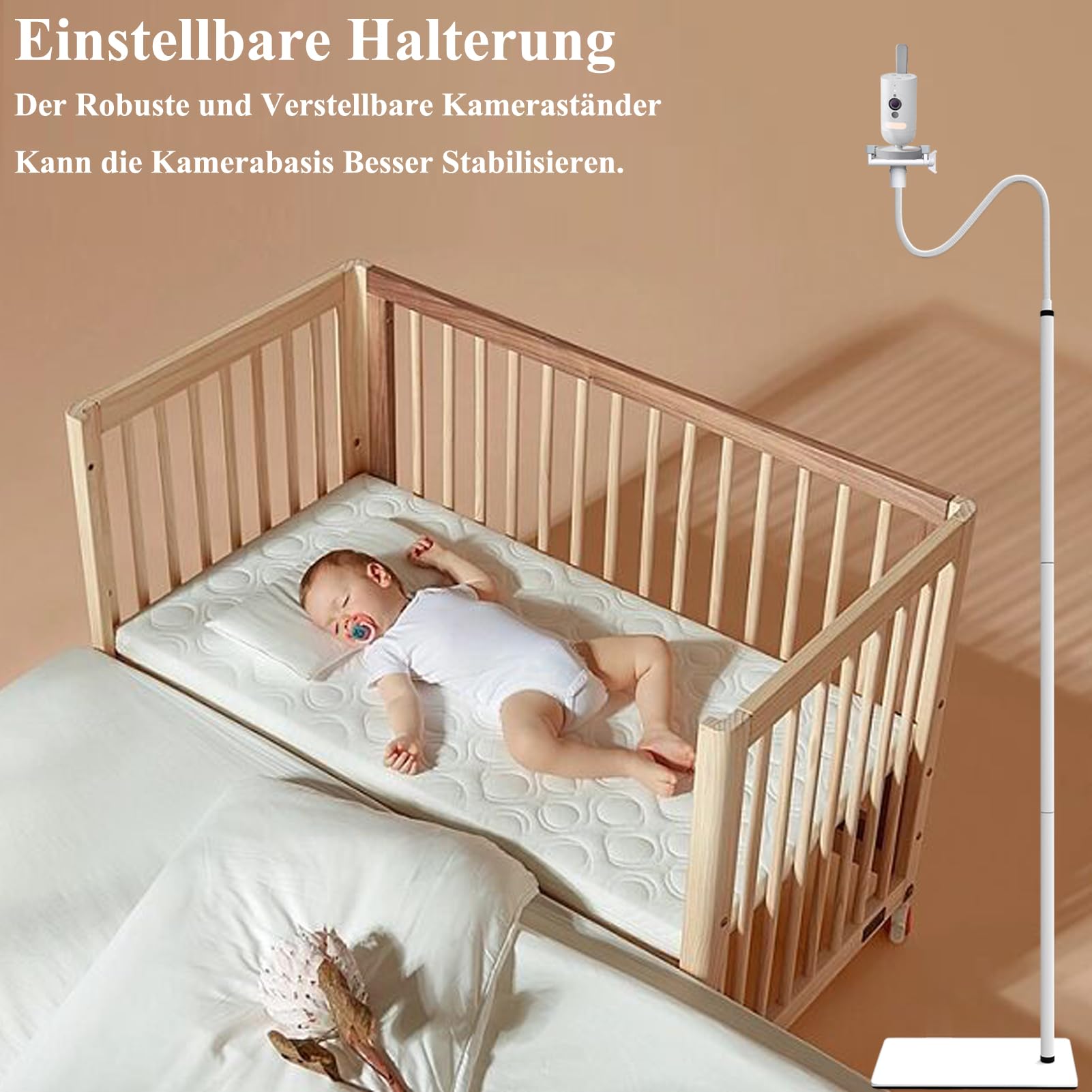 Babyphone Halterung Stand für GHB,Philips Avent SCD923/26,SCD843/26,momcozy,Blemil,HelloBaby,Jeeber,BOIFUN 6T / Kamera Flexible Boden Multifunktions Ständer Babyphone Holder Mount(68.8 inch)