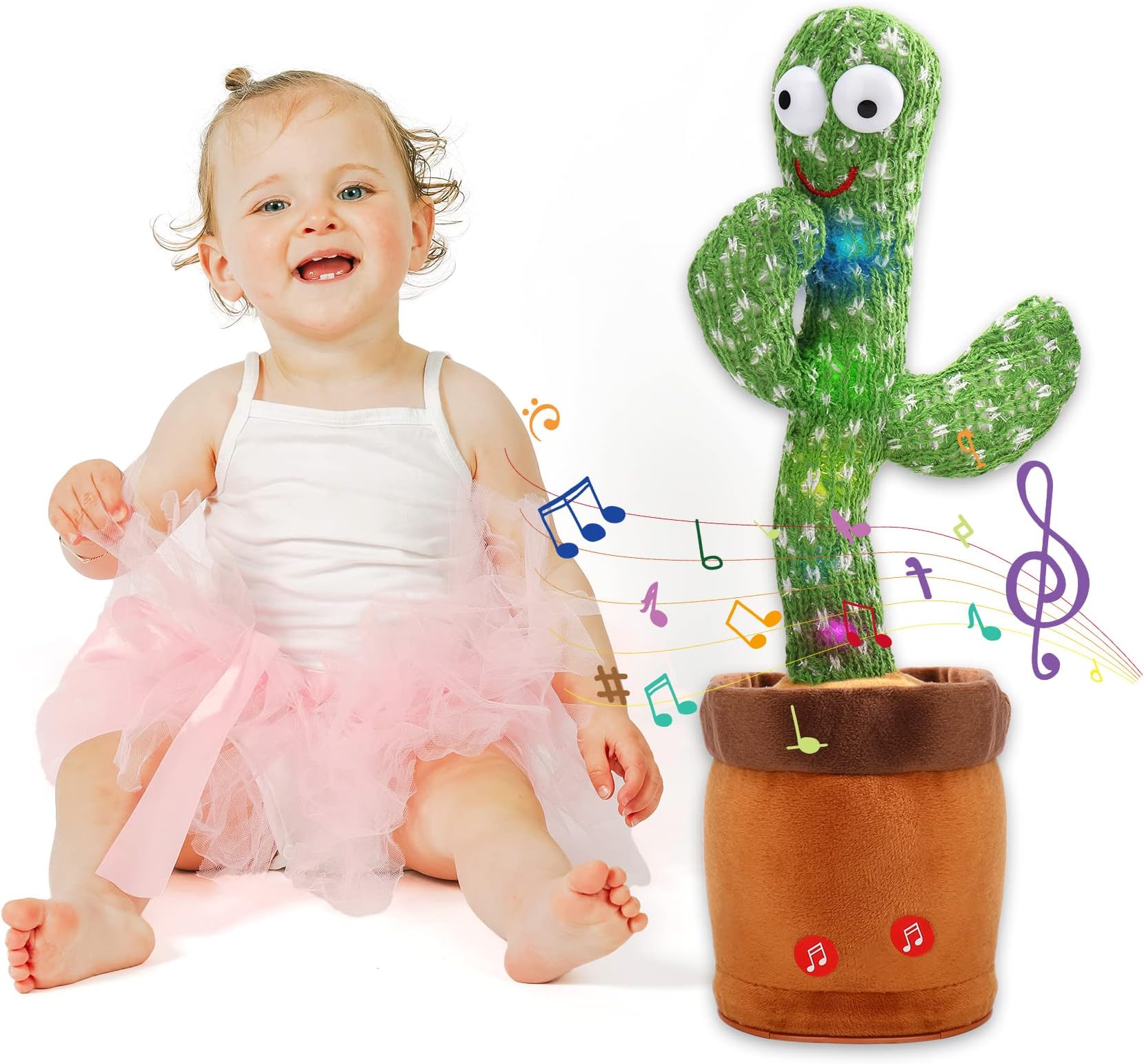 MIAODAM Repeating Words Smart Cactus Toy Dancing and Singing 100 Songs for Kids