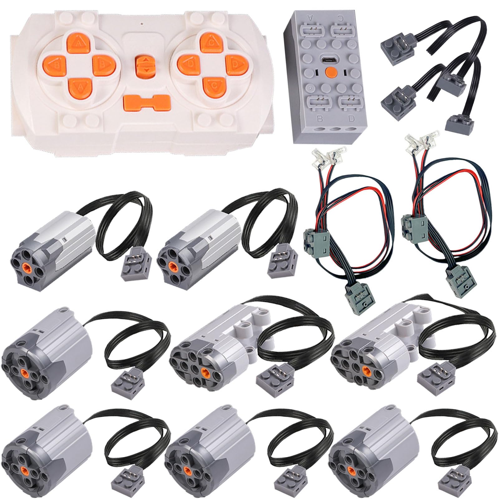 14PCS Power Functions Motor Set Compatible with Lego Technic Car, APP Dual  Remote Control, Lithium Battery Box, x XL-Motor, x Servo Motor, x