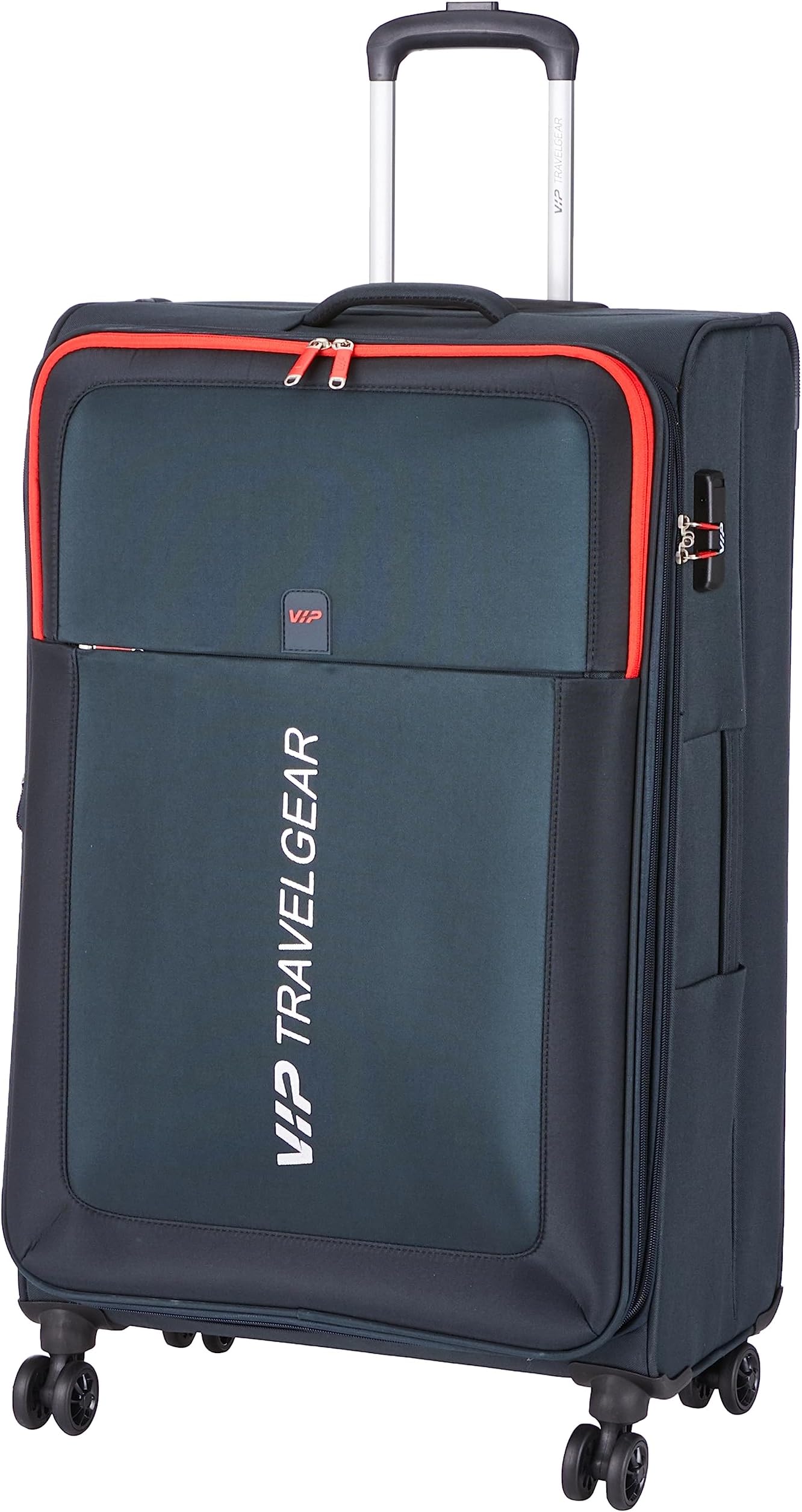 VIP Suprema 79cm Softsided Large Size Polyester 8 Spinner Wheels Grey Suitcase