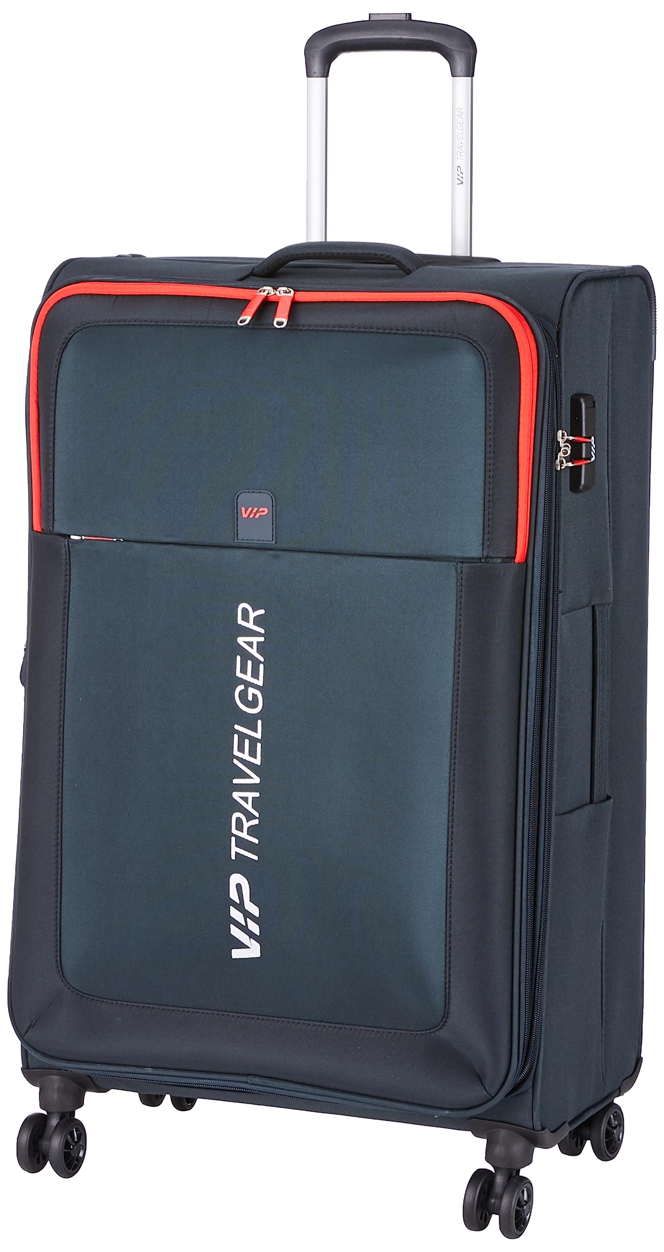 Suprema 79cm Softsided Large Size Polyester 8 Spinner Wheels Grey Suitcase