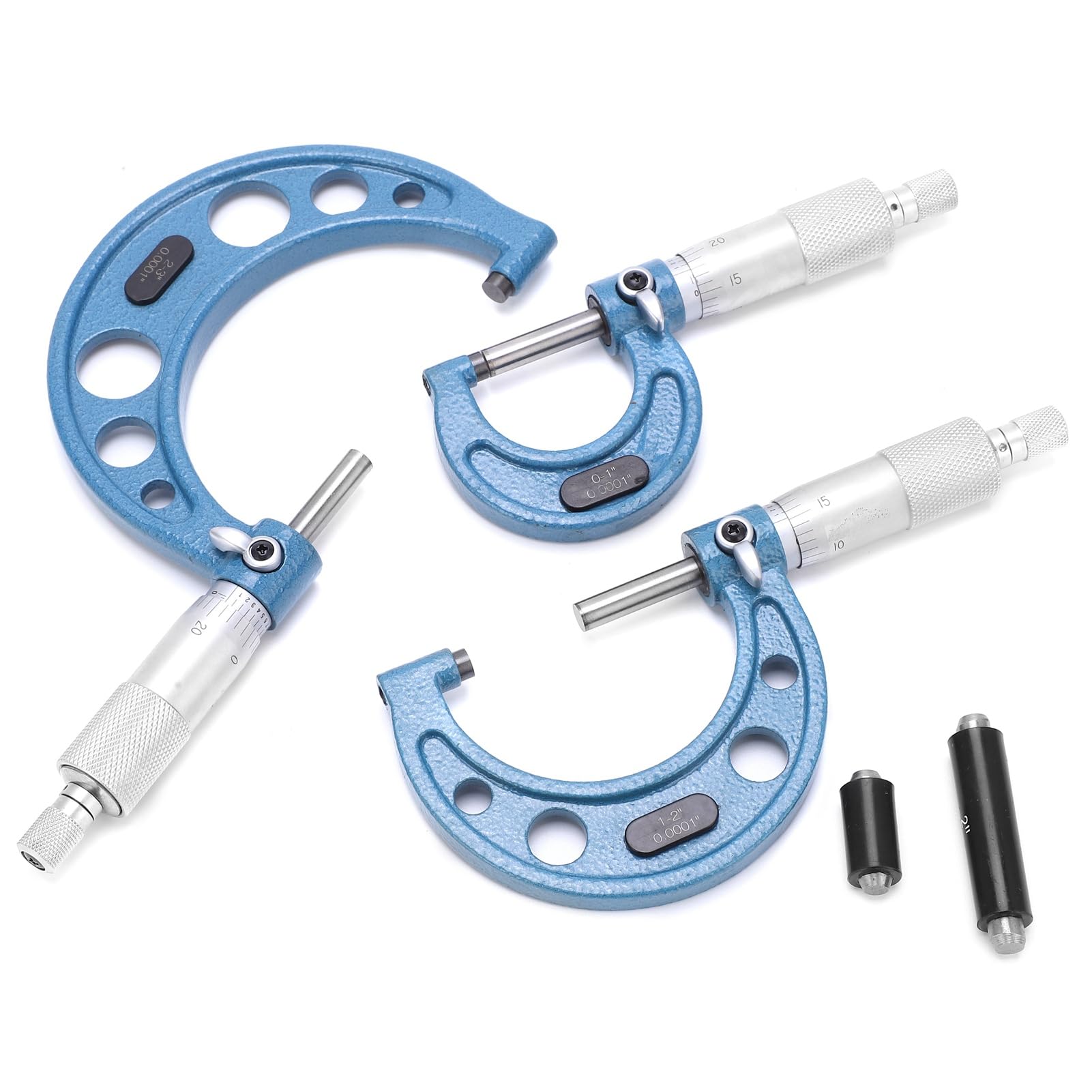 Marhynchus Kit de Calibrador Micrométrico de Precisión, Herramienta de Medición de Acero para Rodamientos, Rango de 0-3 Pulgadas para Medición Dimensional Industrial