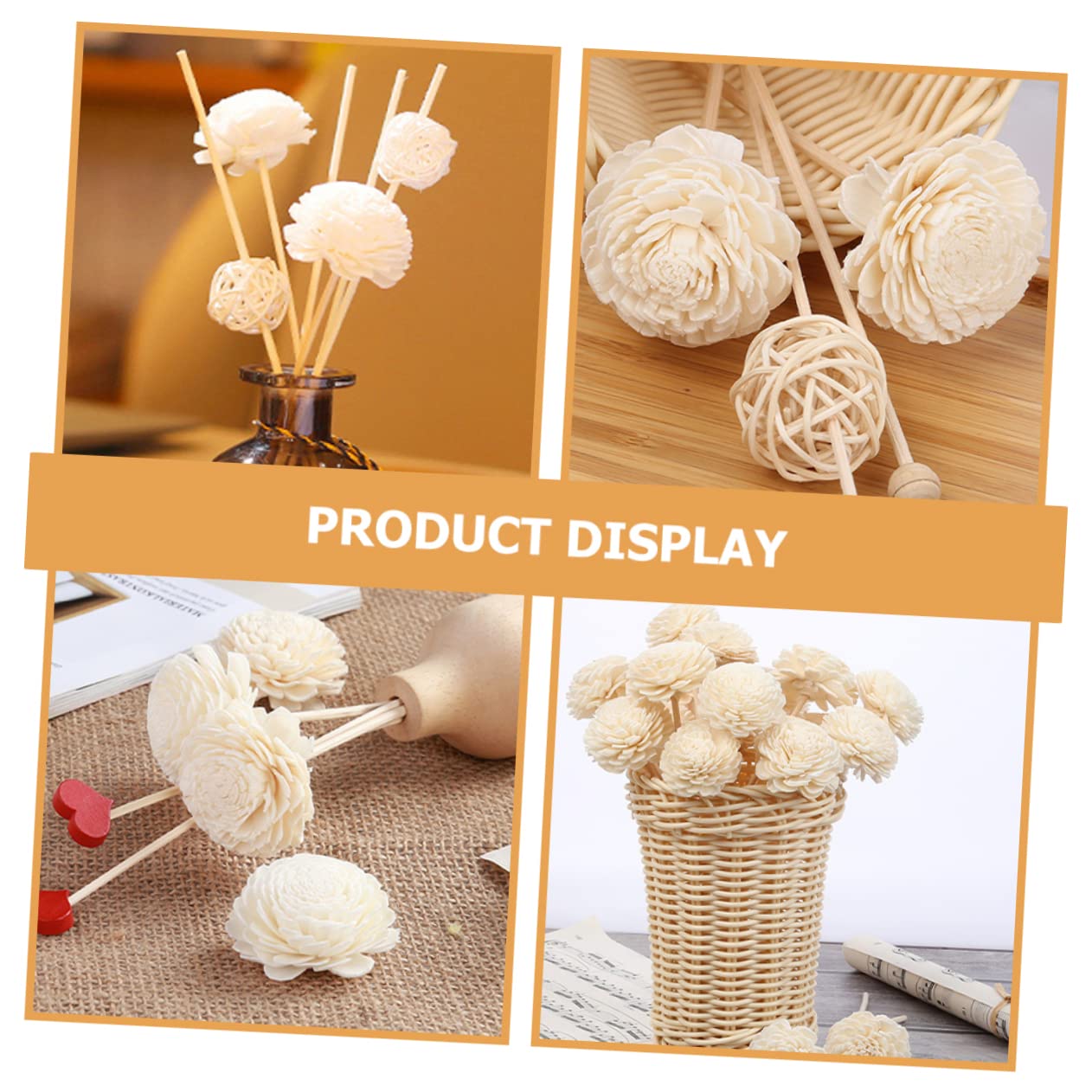ABOOFAN 50 Stück Blumen der Aromatherapie Öl-Diffusor-Sticks Raumdiffusor duftstäbchen büroartikel Decor ätherisches Öl Blumen-Diffusor-Sticks Aromatherapie-Diffusor Rattan Schilf