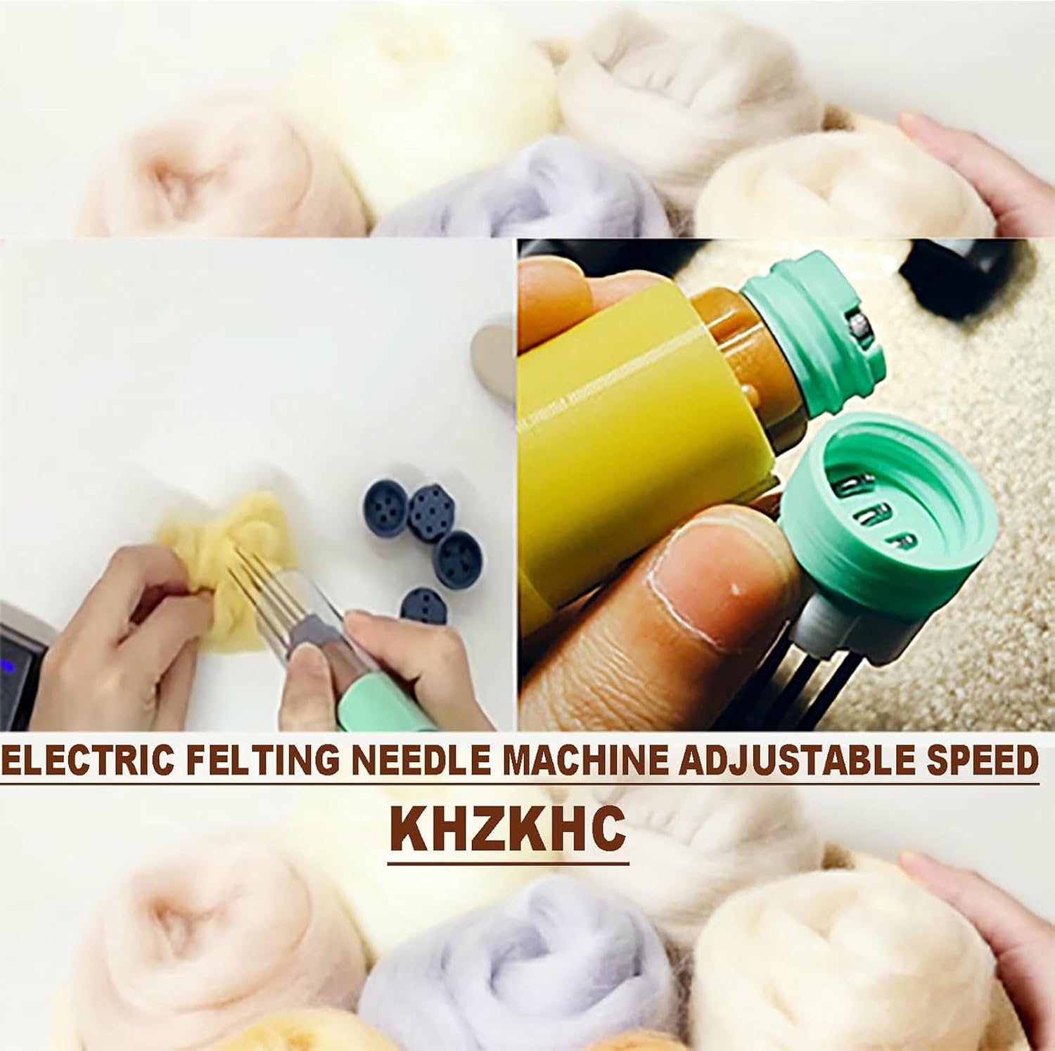 Electric Felting Needle Machine Kit, Electric Wool Felting Tool, Needle Felting Machine for Quick Felting, Wool Felt Craft Kit for Adults, Stroke 2cm, Transparent Shell