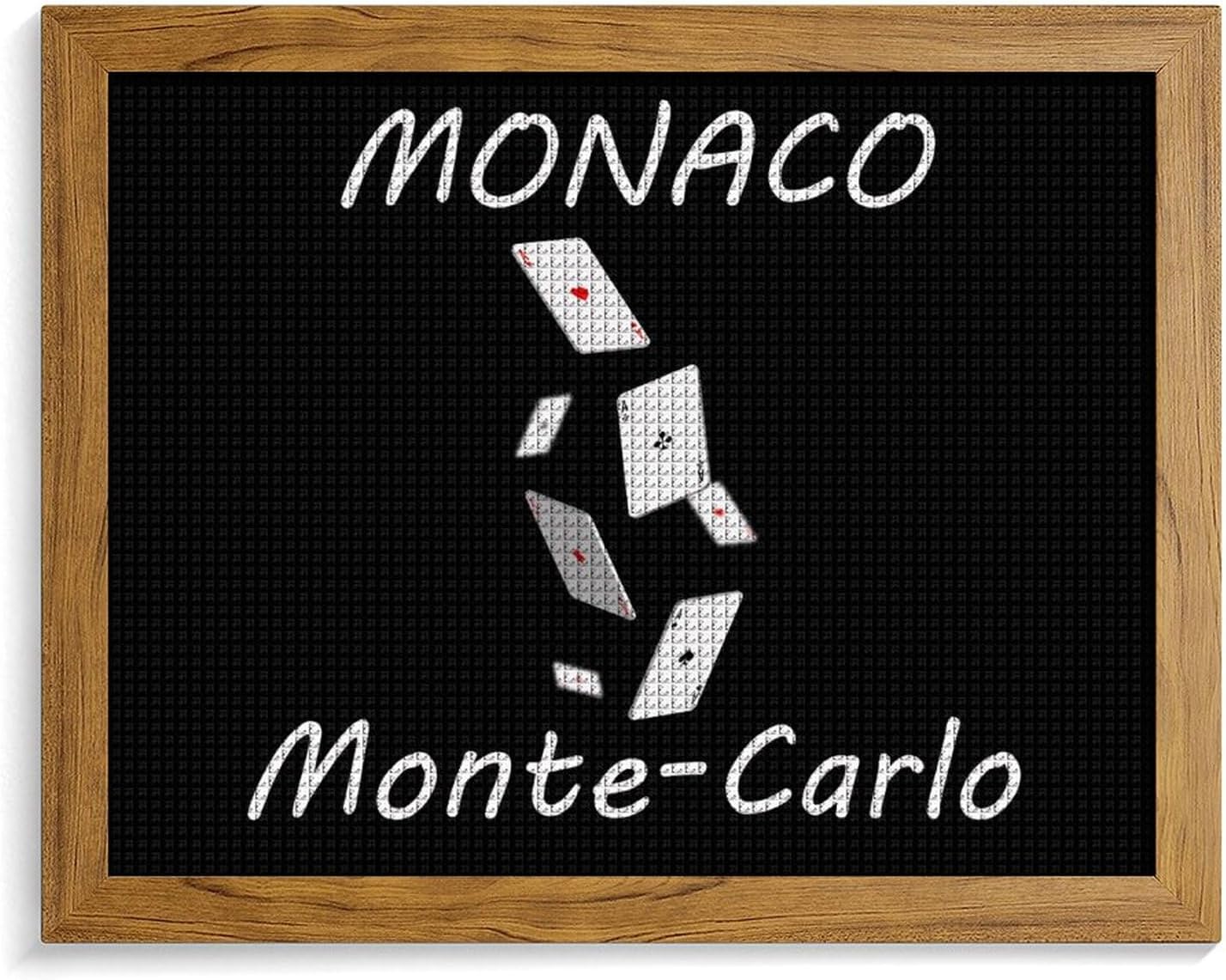 Monte-Carlo Monaco Printed Diamond 5D Painting Kits DIY Full Drill Crafts for Home Wall Decor 16x20 Inch Yellow Wood 50 * 40cm