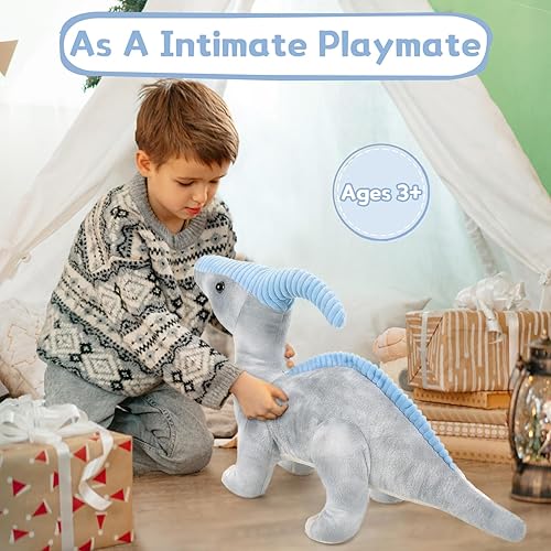 Miniatura 4 de MorisMos Animales de peluche de dinosaurio grandes, 31.5 pulgadas, dinosaurios de peluche gigantes para niños y niñas en Navidad, cumpleaños,