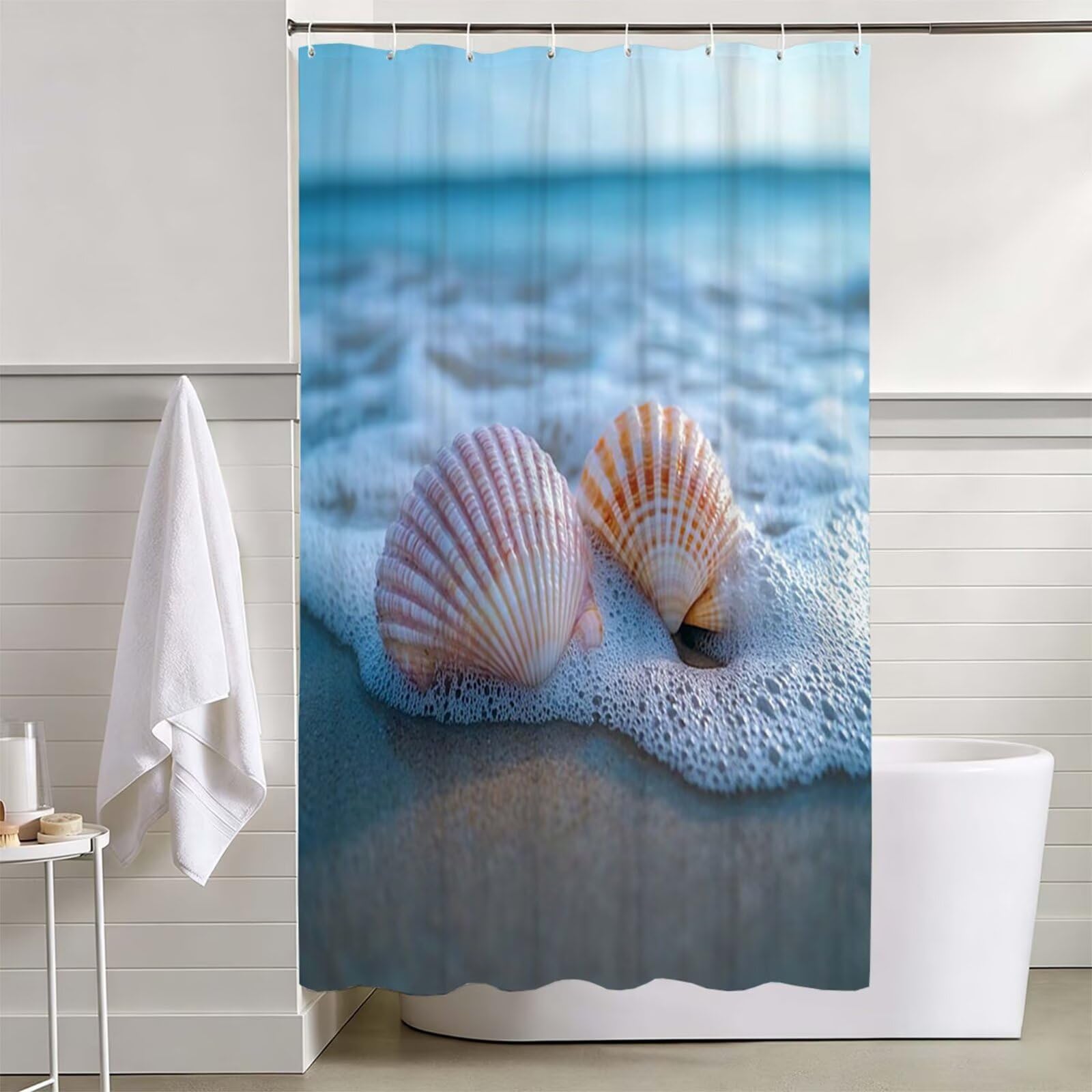 Blau Duschvorhang, 150x200cm Duschvorhang Badewanne D-514