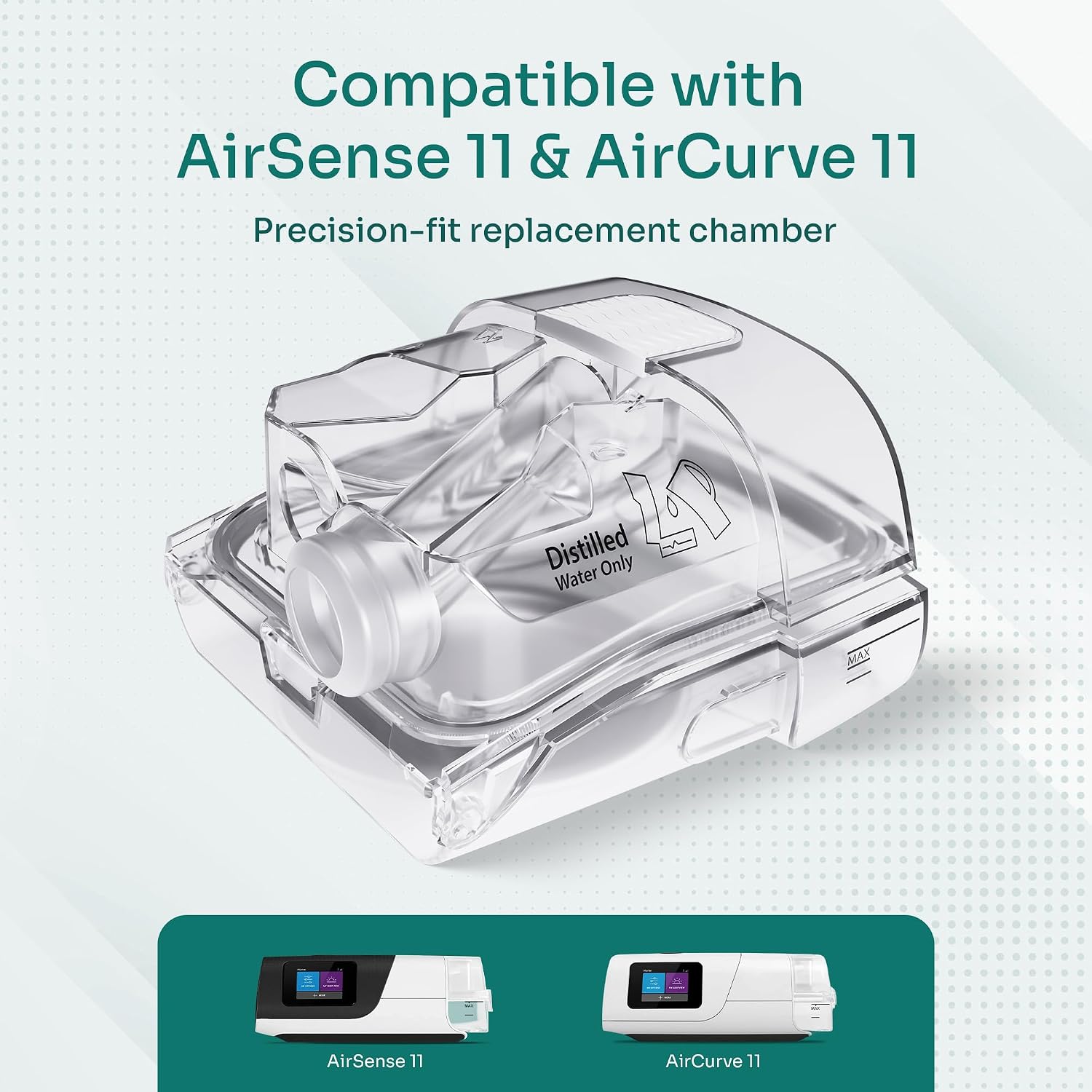 CPAP Water Chamber for AirSense 11 & AirCurve 11 with 20 Ultra-Fine Filters — Replacement Humidifier Tank & Water Tub, Leak-Tested, CPAP Supplies & Accessories