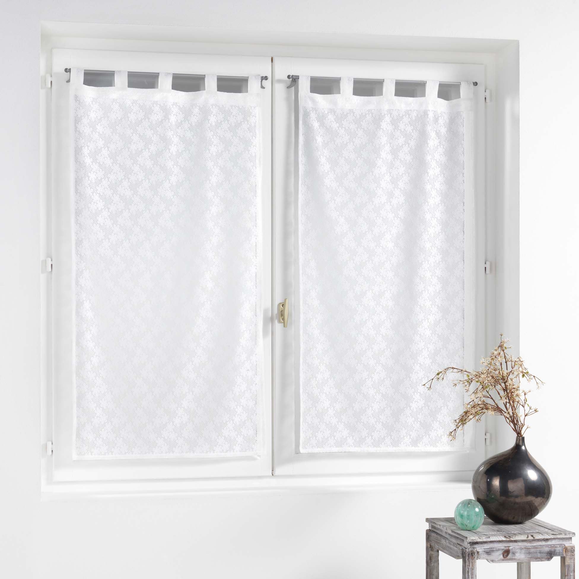 Douceur d'Intérieur, Pair Straight with Loops (2 x 60 x 90 cm) Fanny, Jersey, White - Image 3