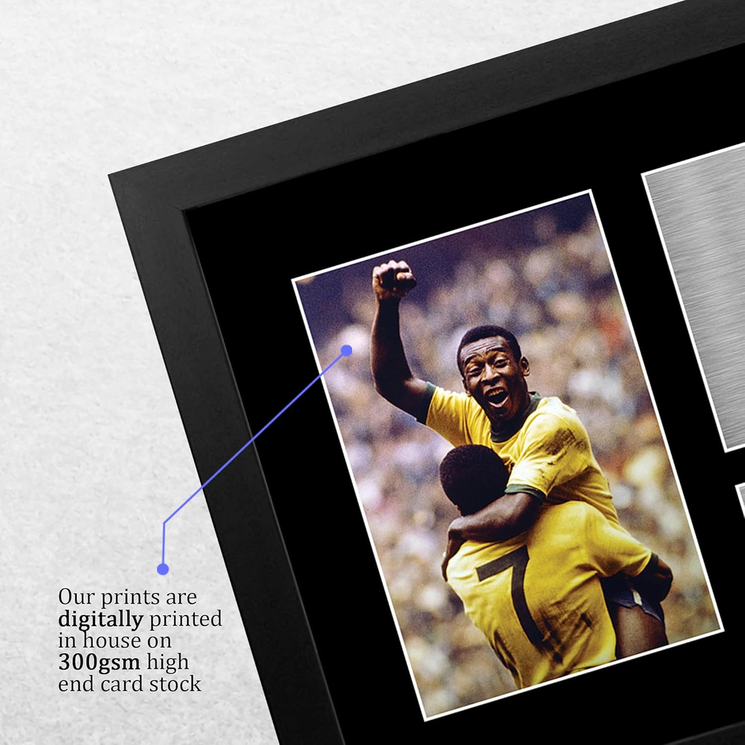 HWC Trading FR Pele Gift Signed FRAMED A4 Printed Autograph Brazil Gifts Print Photo Picture Display, (Framed) Pele, 29.7L x 21W cm - Image 5