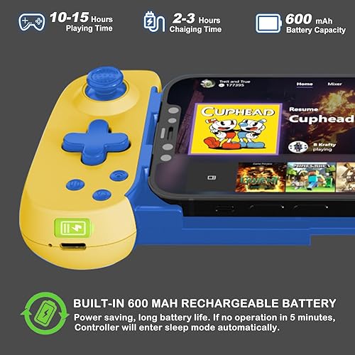 Miniatura 6 de Wireless Controller for iPhoneAndroidPCiPadTabletAppl Arcade MFi GamesSwitchPS4PS5, Support Streaming on PSXboxPC Console, Cloud Gaming Gamepad